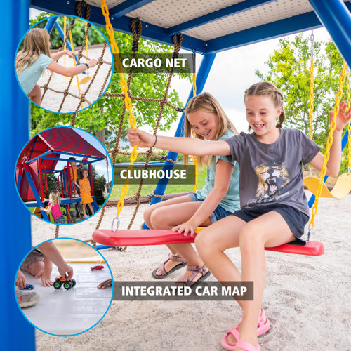 Lifetime Earthtone Hard Top AFrame Swing Set & Reviews Wayfair